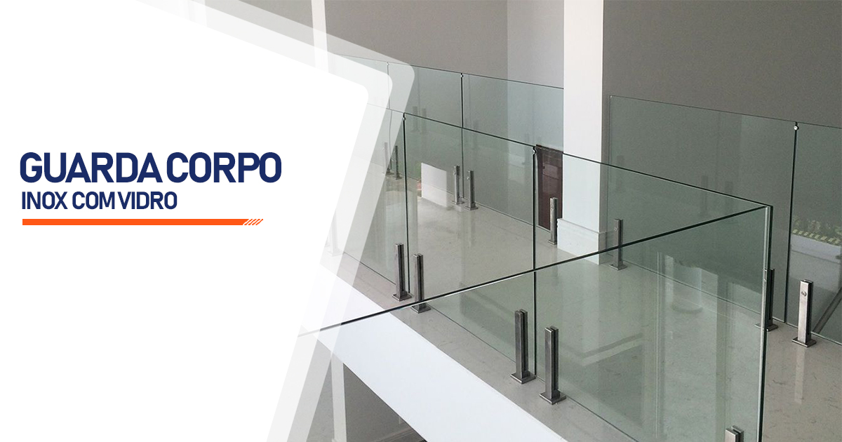 Guarda Corpo de Inox com Vidro  Bertioga